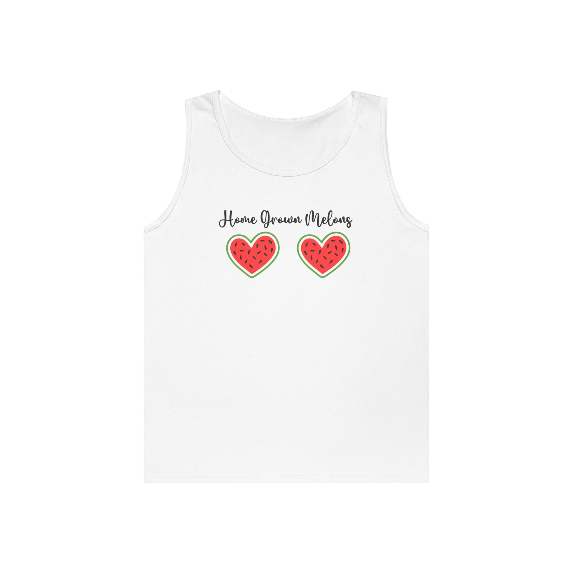 Cute Watermelon Hearts Tank Top, Summer Top, Casual Wear, Gift for Friends, Unisex Cotton Shirt, Love Vibe, Beach Wear