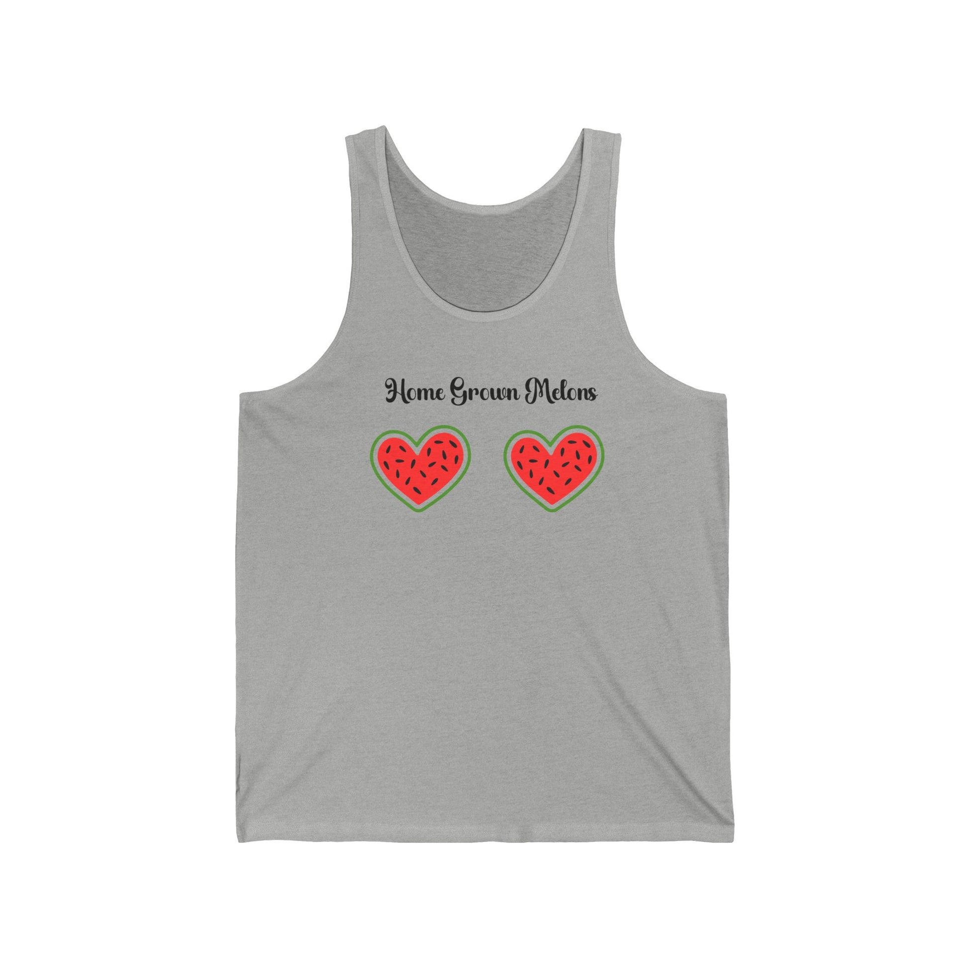 Cute Watermelon Hearts Tank Top, Summer Fashion, Gifts for Her, Pool Party Wear, Cute Unisex Jersey Tank, Fun Summer Vibes