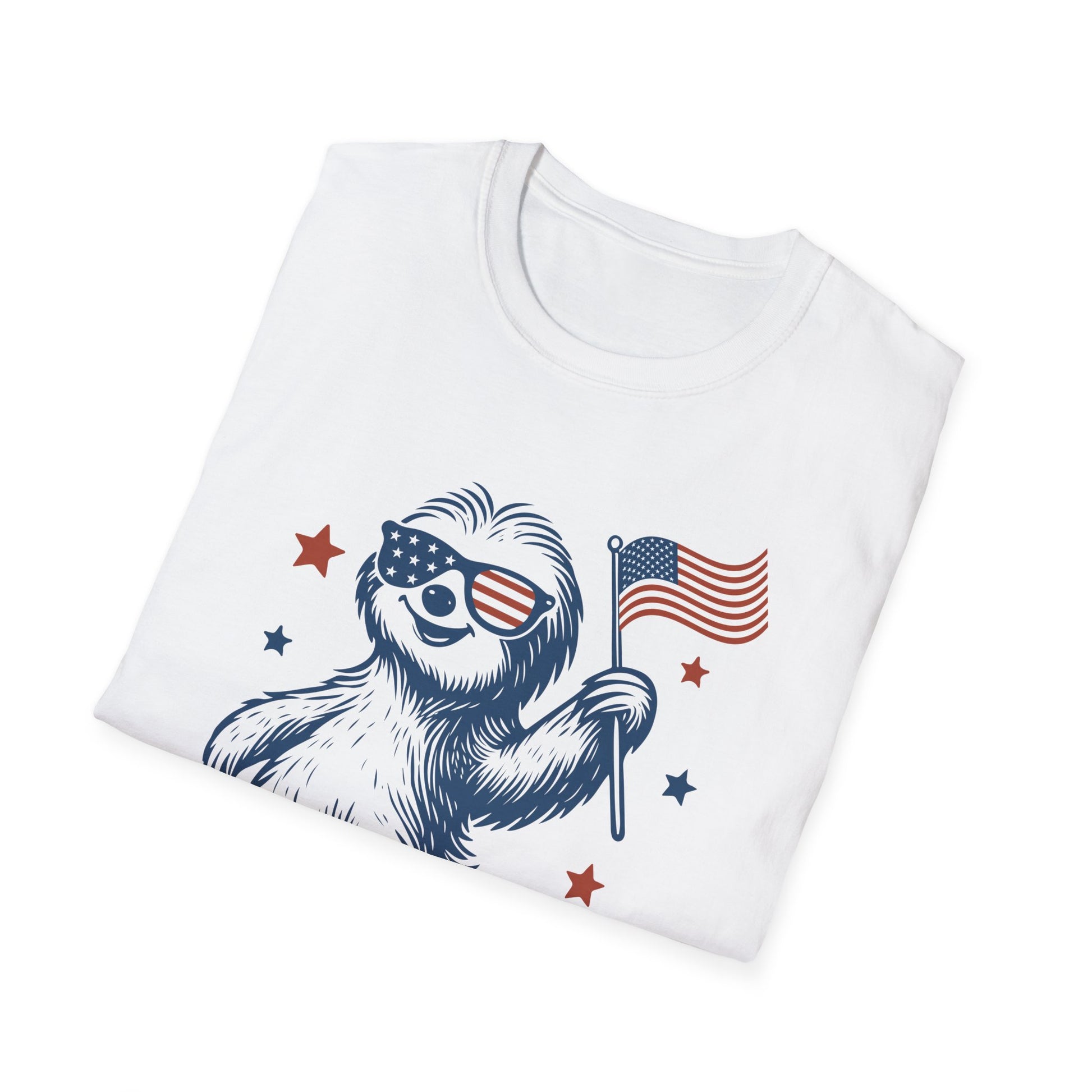 4th of July Sloth T-Shirt, Funny Unisex Tee, Independence Day Shirt, Holiday Apparel, Summer Celebration Wear