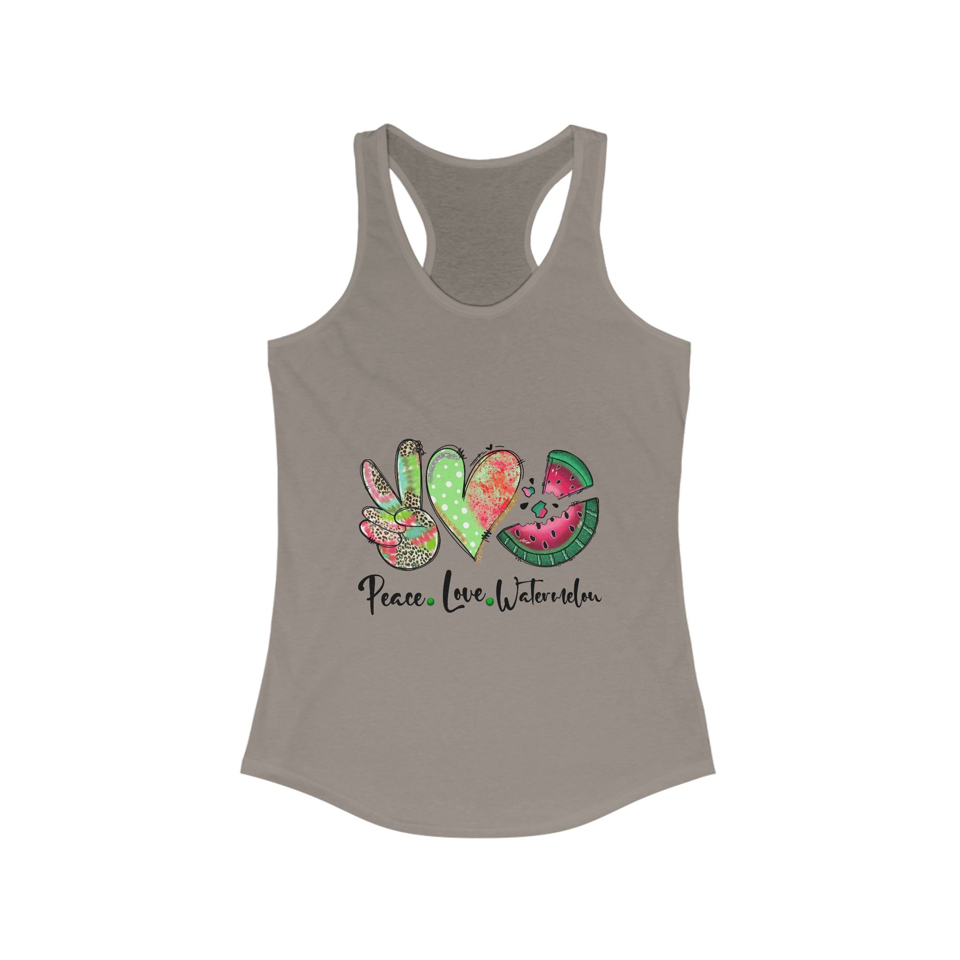 Fun Summer Watermelon Tank - Love, Peace, Summer Style, Women's Activewear, Vacation Outfit, Gift for Her