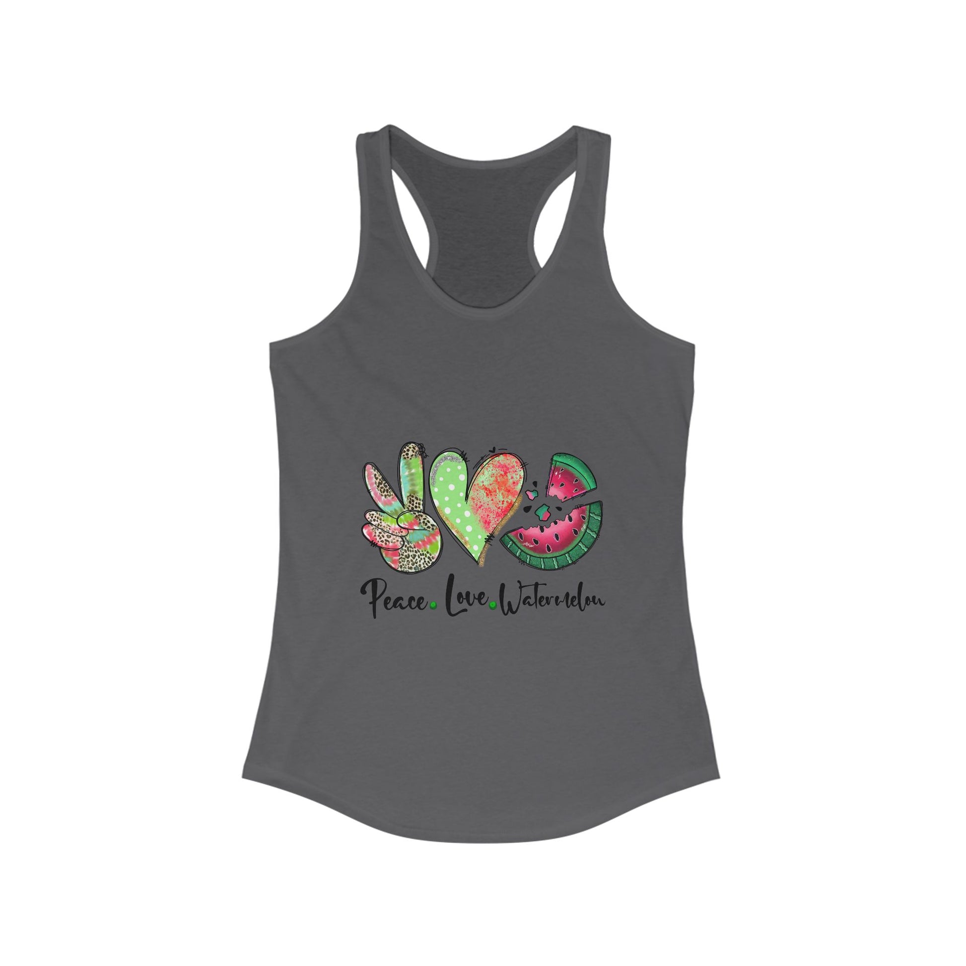Fun Summer Watermelon Tank - Love, Peace, Summer Style, Women's Activewear, Vacation Outfit, Gift for Her