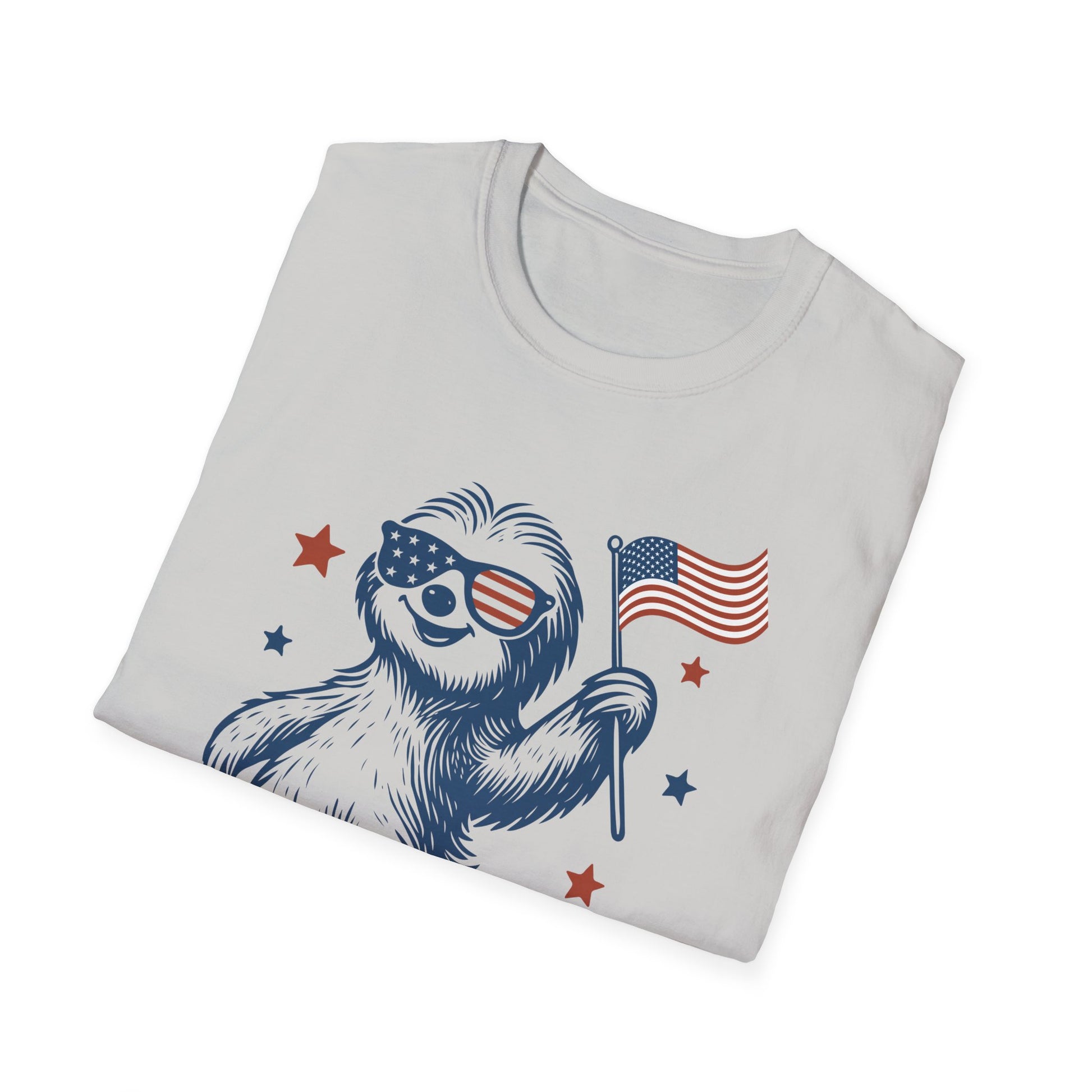 4th of July Sloth T-Shirt, Funny Unisex Tee, Independence Day Shirt, Holiday Apparel, Summer Celebration Wear