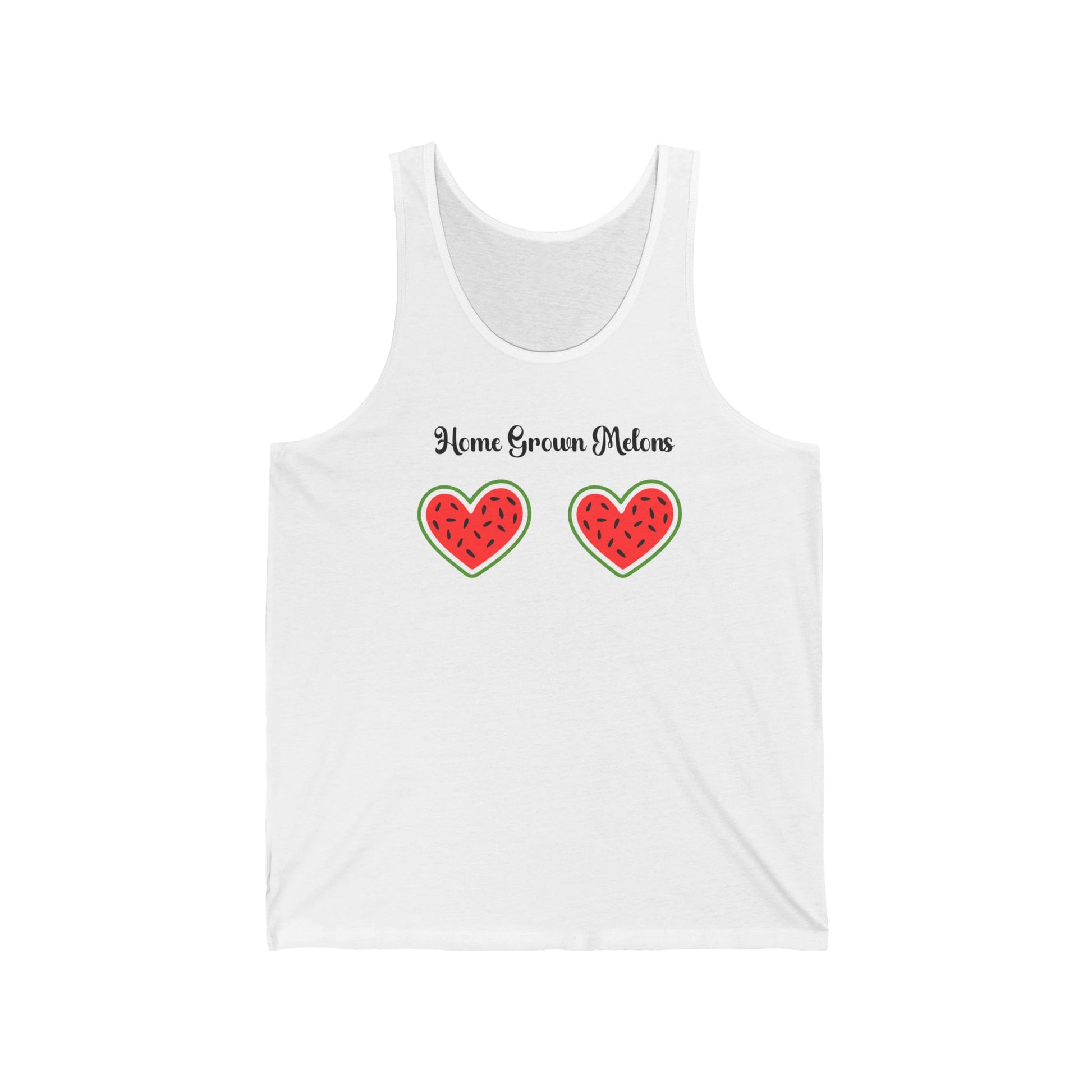 Cute Watermelon Hearts Tank Top, Summer Fashion, Gifts for Her, Pool Party Wear, Cute Unisex Jersey Tank, Fun Summer Vibes
